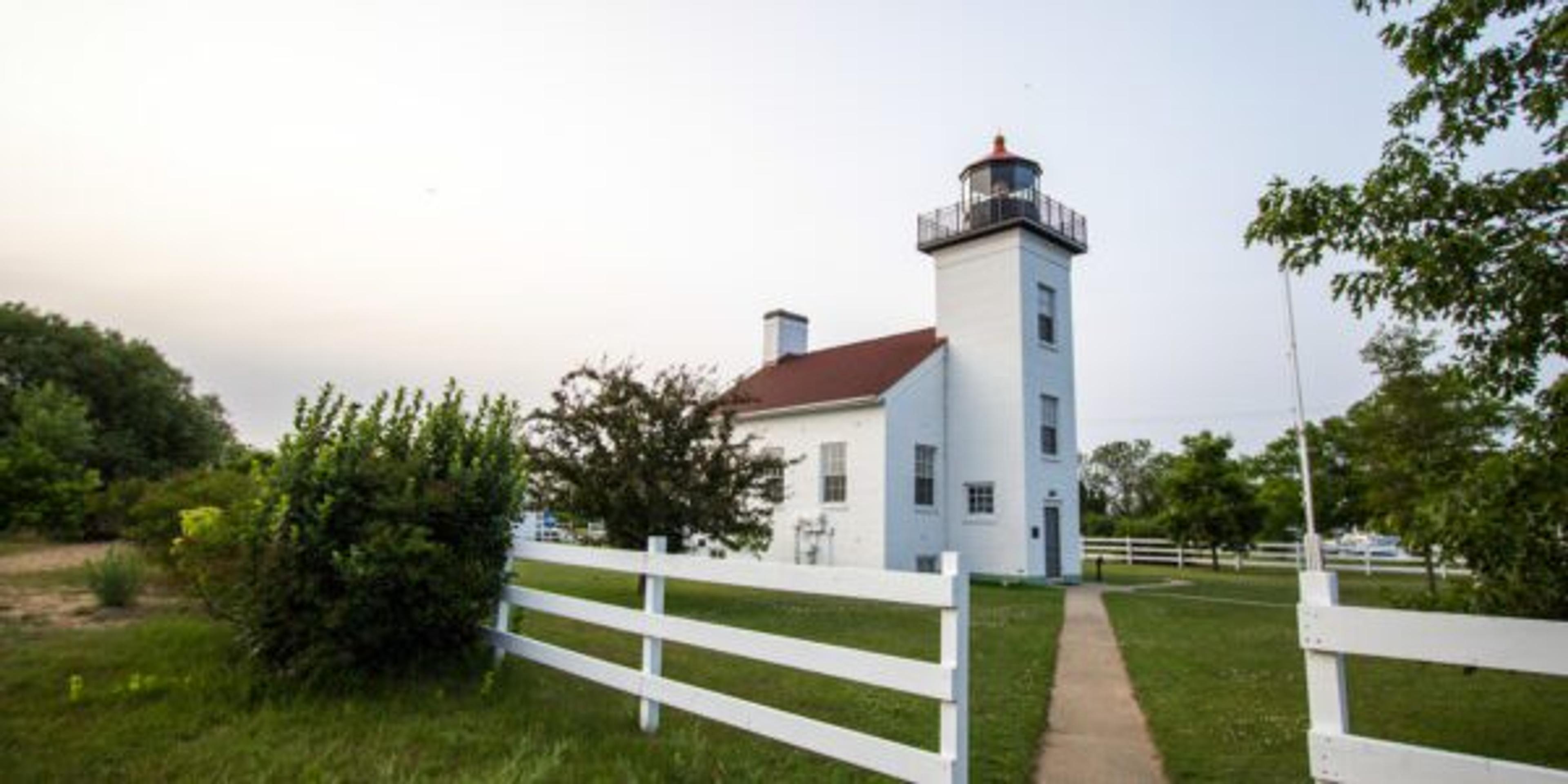 Sand Point Lighthouse In Downtown Escanaba Michigan