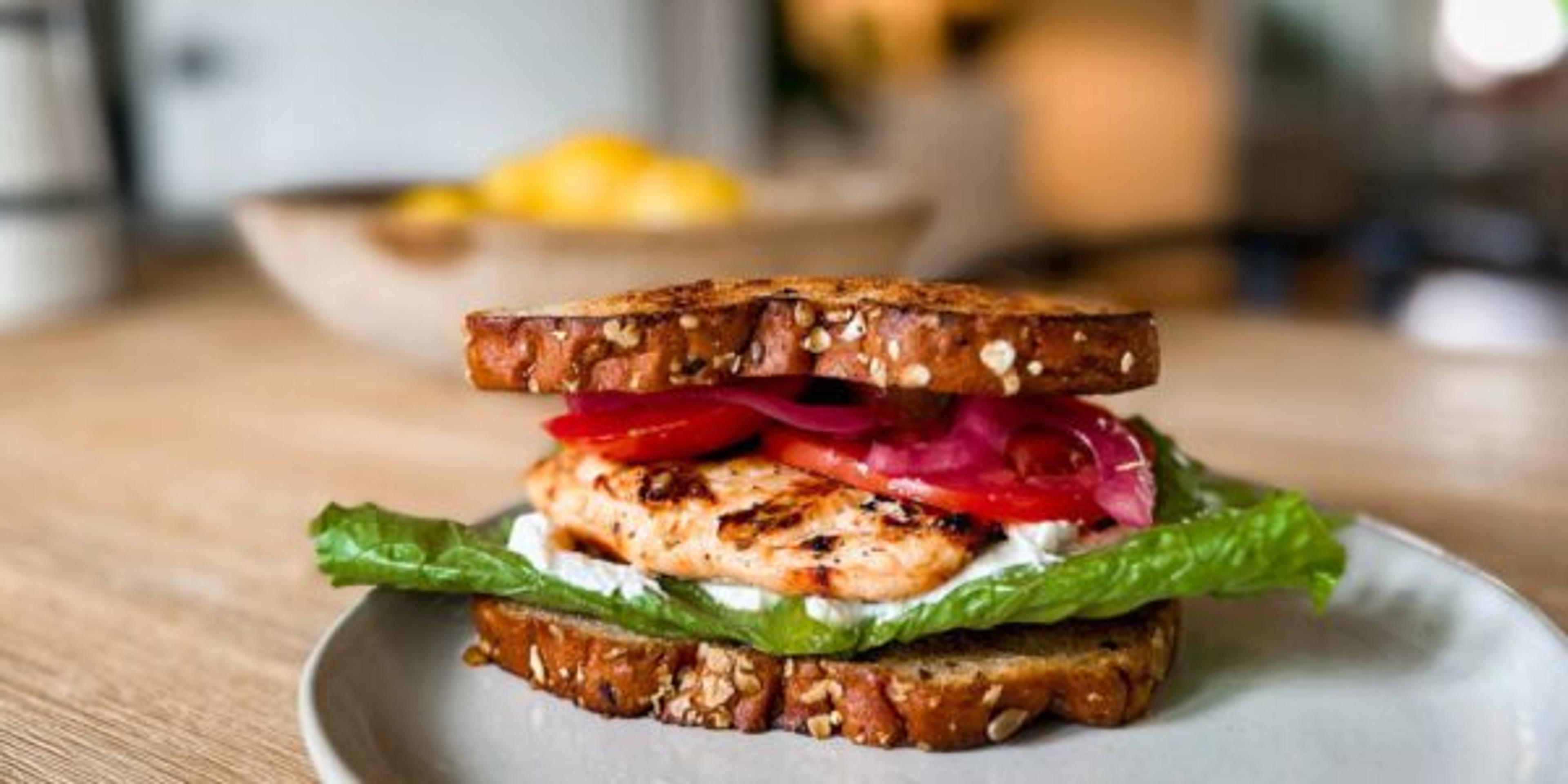 Grilled Chicken Sandwich with Whipped Feta